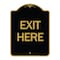 Signmission Designer Series Sign-Exit Here, Black & Gold Aluminum Sign, 18" H, 24" L, BG-1824-24503 A-DES-BG-1824-24503 - alternate 1